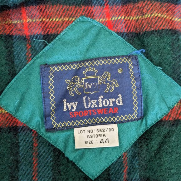 ๐ฅ Amazing VTG Retro Ivy Oxford Green Winter Jacket Coat with Plaid Lining๐ฅ - Picture 15 of 16